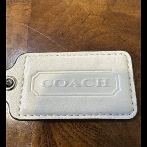 Coach Vintage Soft Leather Beige Neutral Hang Tag Fob